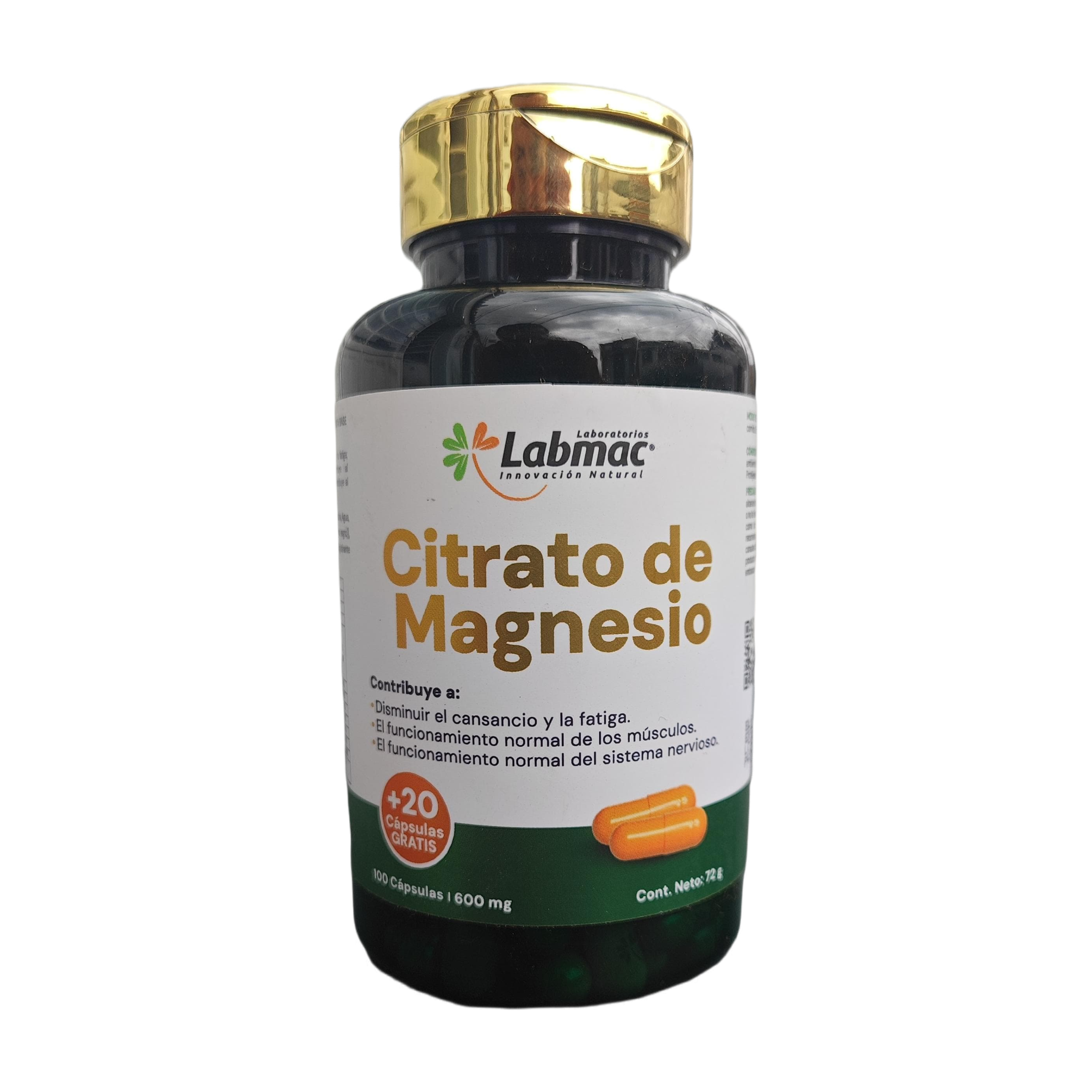 Citrato de Magnesio Mega Concentrado Premium Importado Americano 100 Capsulas